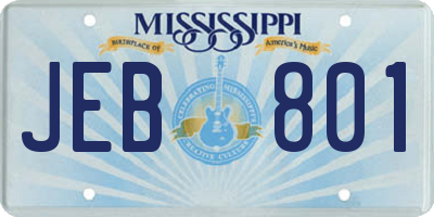 MS license plate JEB801