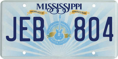 MS license plate JEB804