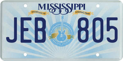 MS license plate JEB805