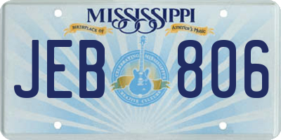 MS license plate JEB806