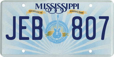MS license plate JEB807