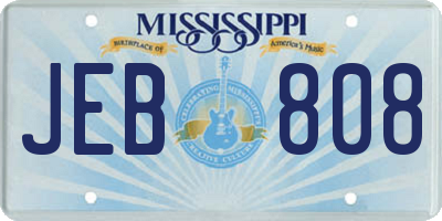 MS license plate JEB808
