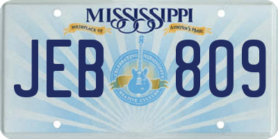 MS license plate JEB809