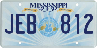 MS license plate JEB812