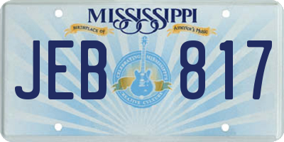 MS license plate JEB817