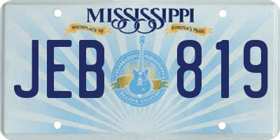 MS license plate JEB819