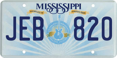 MS license plate JEB820