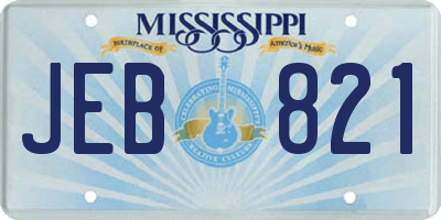 MS license plate JEB821