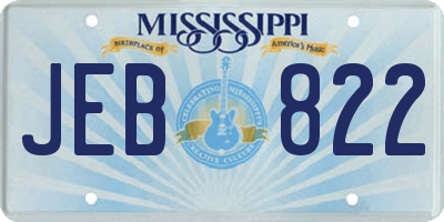 MS license plate JEB822