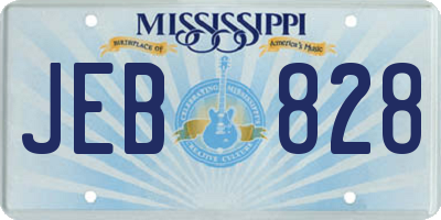 MS license plate JEB828