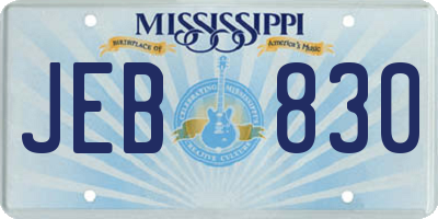MS license plate JEB830