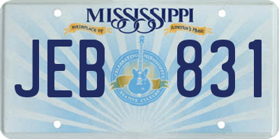 MS license plate JEB831