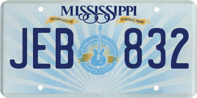 MS license plate JEB832