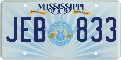 MS license plate JEB833