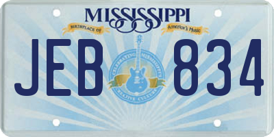 MS license plate JEB834