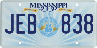MS license plate JEB838