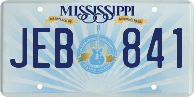 MS license plate JEB841