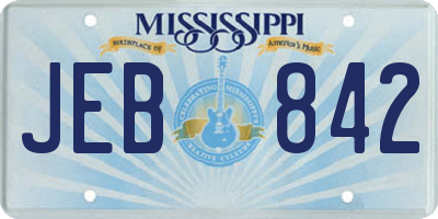 MS license plate JEB842