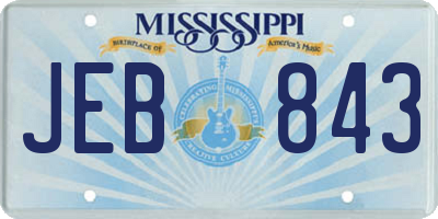 MS license plate JEB843