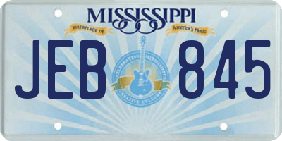 MS license plate JEB845