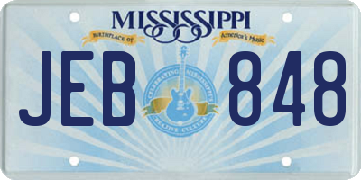 MS license plate JEB848
