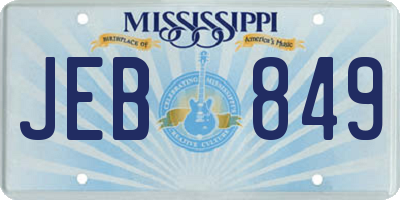 MS license plate JEB849