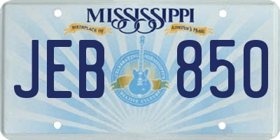 MS license plate JEB850