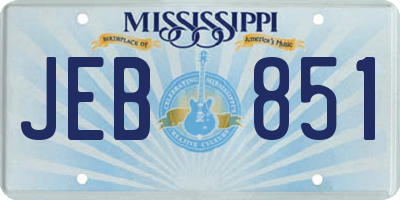MS license plate JEB851
