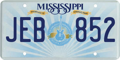 MS license plate JEB852