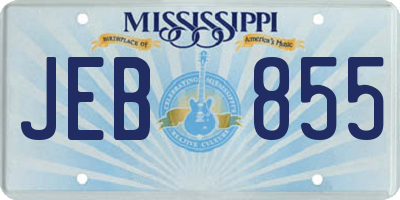 MS license plate JEB855