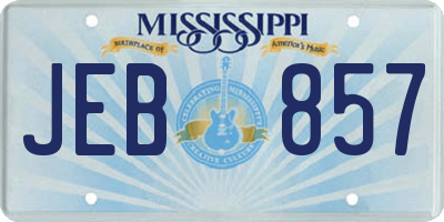 MS license plate JEB857