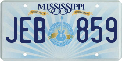 MS license plate JEB859