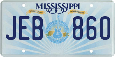 MS license plate JEB860
