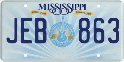 MS license plate JEB863