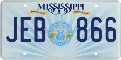MS license plate JEB866