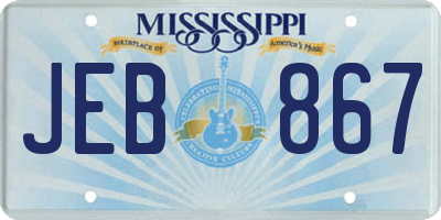MS license plate JEB867