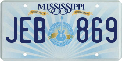 MS license plate JEB869