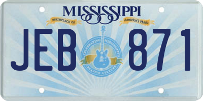 MS license plate JEB871