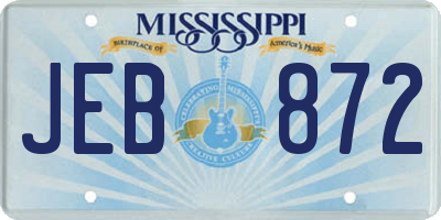 MS license plate JEB872