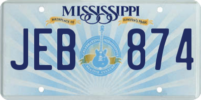 MS license plate JEB874