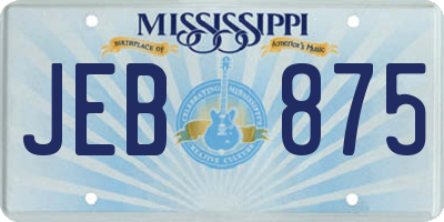 MS license plate JEB875