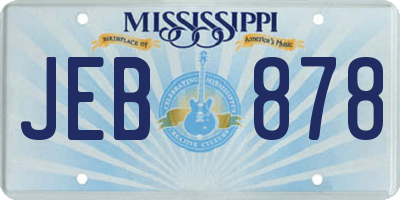 MS license plate JEB878