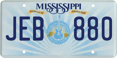 MS license plate JEB880