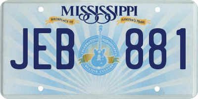 MS license plate JEB881