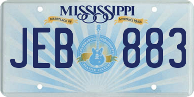 MS license plate JEB883