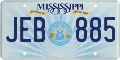MS license plate JEB885