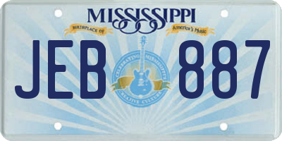 MS license plate JEB887