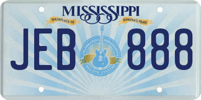 MS license plate JEB888