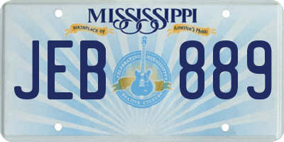 MS license plate JEB889