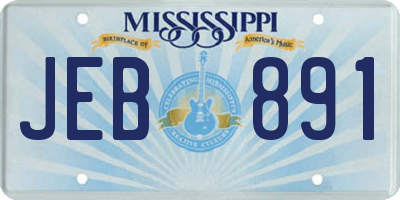 MS license plate JEB891